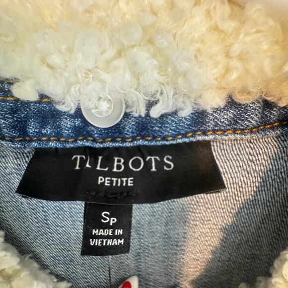 NWT Talbots Denim Jean Jacket Faux Shearling Collar Gilmore Girls Size SP Rory - Picture 4 of 9